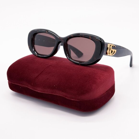 NEW GUCCI GG1829SK 002 DARK HAVANA WOMEN SUNGLASSES GUCCI - Picture 3 of 13